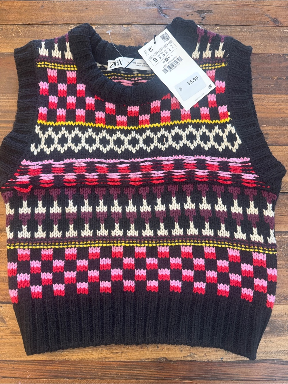 Zara Fair Isle Knit Sweater Vest